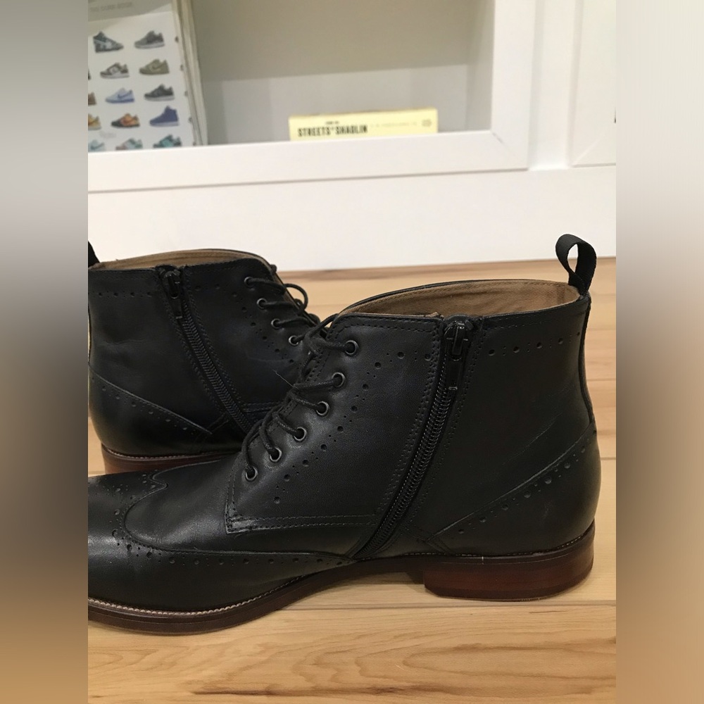 ALDO Black Leather Dress Boots in Men’s Size 10 - Picture 7 of 13